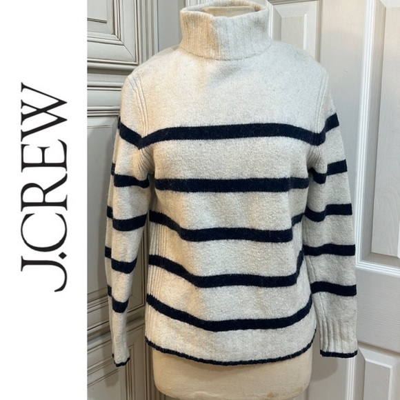 J. Crew Sweaters - J. Crew Alpaca Blend Mock neck Striped Sweater